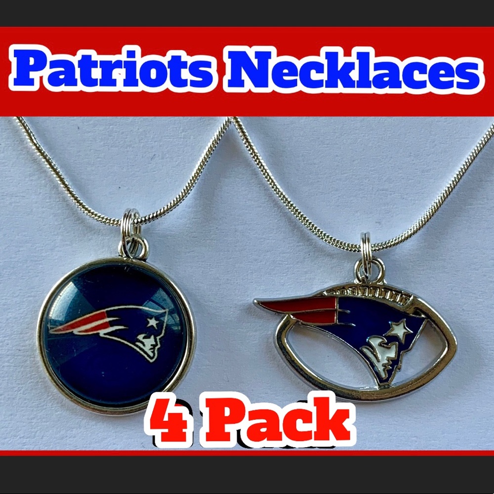 NEW ENGLAND PATRIOTS 925 SS Necklaces 4 Pack